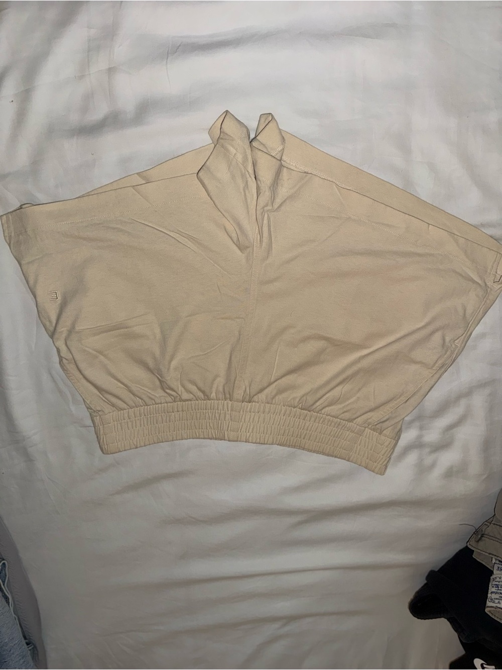 Everlane Beige Short Dolman Crop Top
